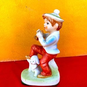 Boy & Dog Figurine